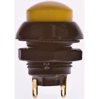 Otto P9 Series Push Button Switch Momentary Panel 0.5 in Cutout SPDT Yellow LED IP68 28 V dc 115 V ac P9213124W