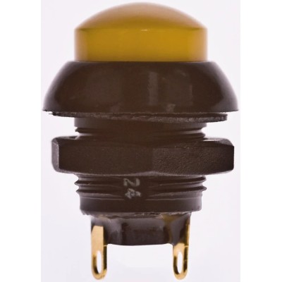 Otto P9 Series Push Button Switch Momentary Panel 0.5 in Cutout SPDT Yellow LED IP68 28 V dc 115 V ac P9213124W