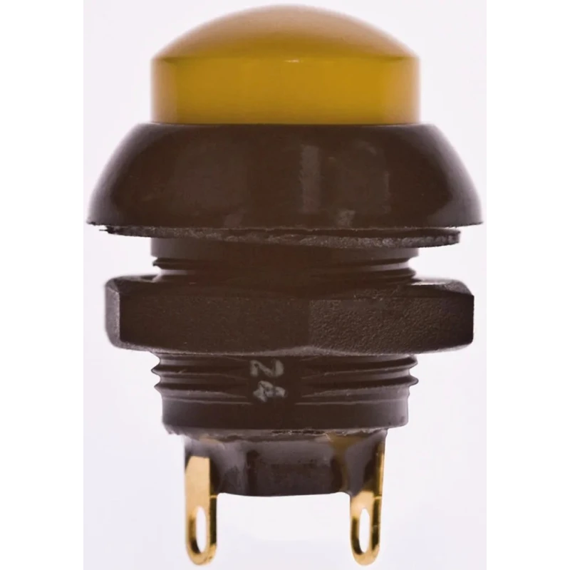 Otto P9 Series Push Button Switch Momentary Panel 0.5 in Cutout SPDT Yellow LED IP68 28 V dc 115 V ac P9213124W