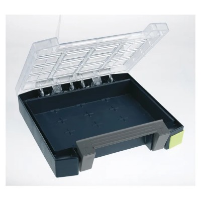 Raaco Adjustable Compartments 10 Cell Grey Polypropylene Polycarbonate Compartment Box 55mm x 241mm x 225mm 138260