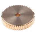 NEUTRAL Bronze 1 Module Worm Wheel Gear 50 Tooth, 30 mm Hub Diameter, 50 mm Pitch Diameter, 20 mm Face Width 521-6979