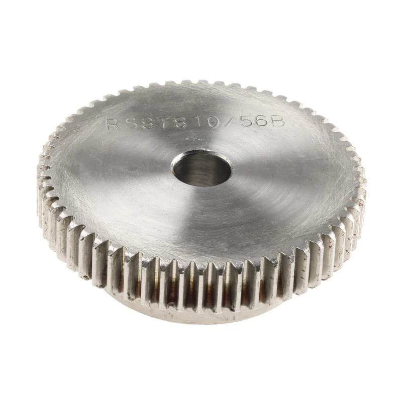 RS PRO Stainless Steel 56 Teeth Spur Gear, 1 Module, 10mm Bore, 56 mm Pitch Diameter, 40 mm Hub Diameter 521-6799