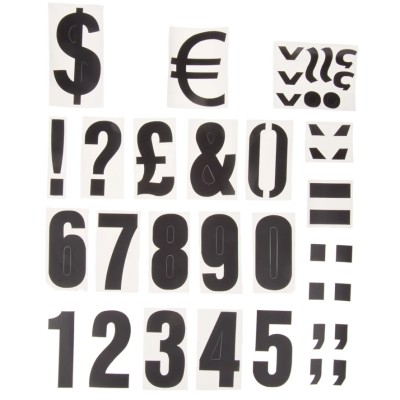 RS PRO Black Numeric Label, 75 mm Character Height 514-852
