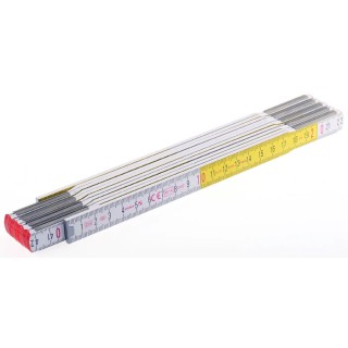 Stabila 2 m Beech Folding Ruler Metric with Accuracy Class III, CE Certification, and Embedded Steel Spring Hinges 011284