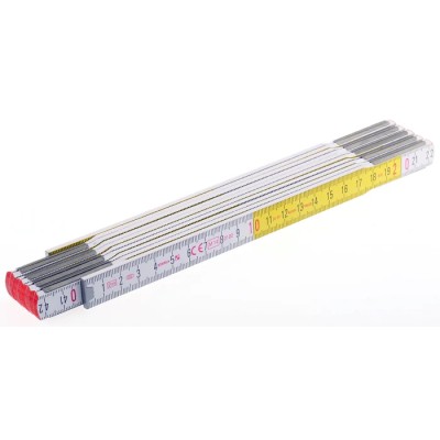 Stabila 2 m Beech Folding Ruler Metric with Accuracy Class III, CE Certification, and Embedded Steel Spring Hinges 011284