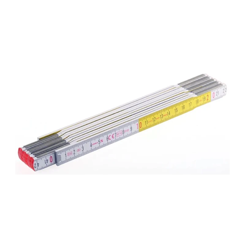 Stabila 2 m Beech Folding Ruler Metric with Accuracy Class III, CE Certification, and Embedded Steel Spring Hinges 011284