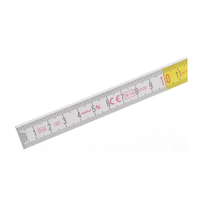 Stabila 2 m Beech Folding Ruler Metric with Accuracy Class III, CE Certification, and Embedded Steel Spring Hinges 011284