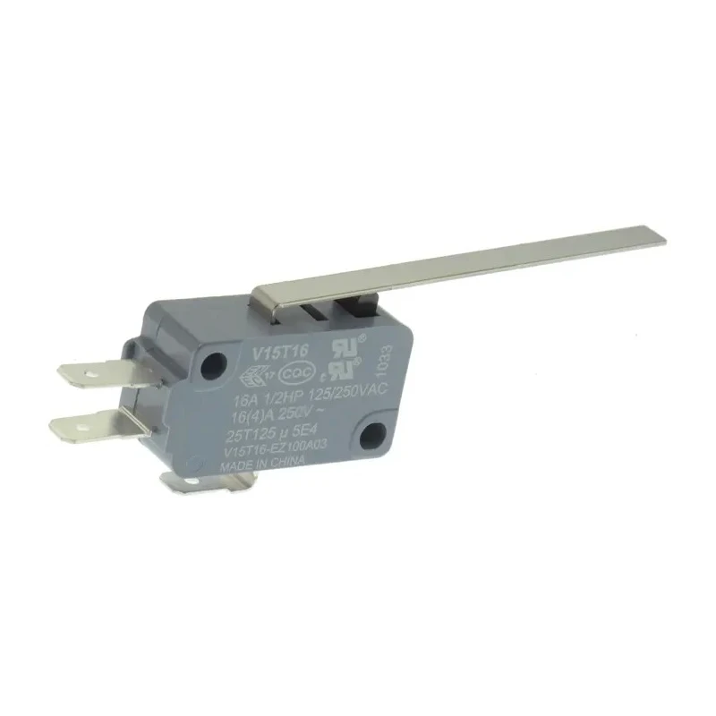 Honeywell Technologies Micro Switch with Long Leaf Lever Actuator, Tab Terminal, 16A, 250 V AC, SPDT Contact V15T16-EZ100A03