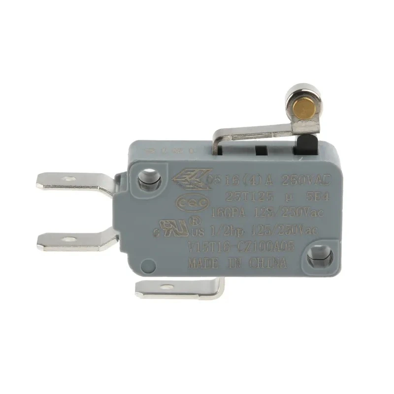 Honeywell Technologies Short Roller Lever Micro Switch, Tab Terminal, 16A, 250V AC, SPDT V15T16-CZ100A05