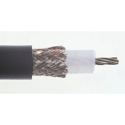 Belden URM67 Series Coaxial Cable 50 m, 15AWG Bare Copper Stranded Conductor, 50Ω, 10.3 mm Diameter, Black PVC Jacket URM67