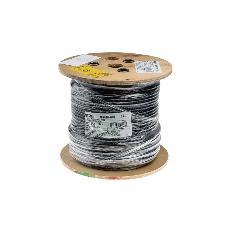 Belden MRG5900 Series RG59 Coaxial SDI Cable 500 m Length 75 Ω Black Unterminated MRG5900.10100