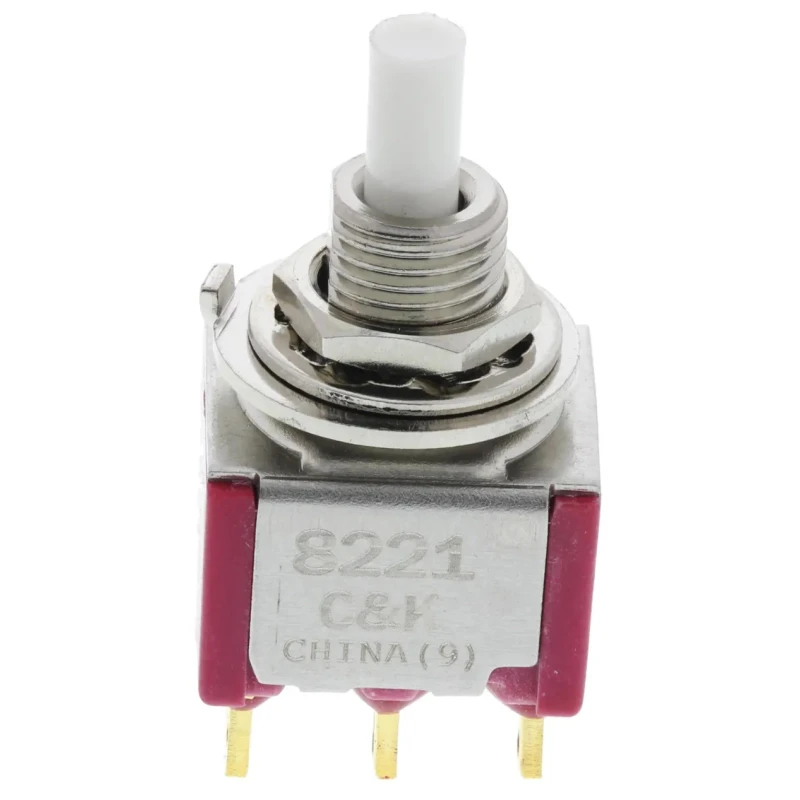 C & K 8020 Series Push Button Switch Momentary Panel Mount DPDT 11.4 x 12.7 mm Cutout with Green Red Yellow LED 8221SHZGE