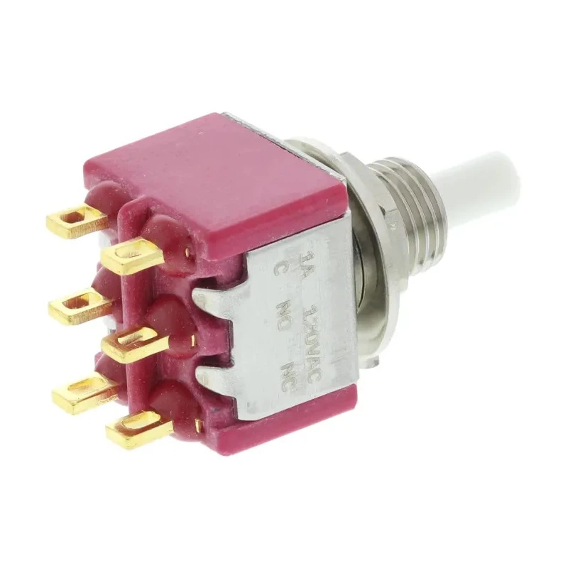 C & K 8020 Series Push Button Switch Momentary Panel Mount DPDT 11.4 x 12.7 mm Cutout with Green Red Yellow LED 8221SHZGE
