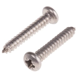 RS PRO Plain Stainless Steel Pan Head Self-Tapping Screw 25mm Thread Size 8 Grade A4 522-1482