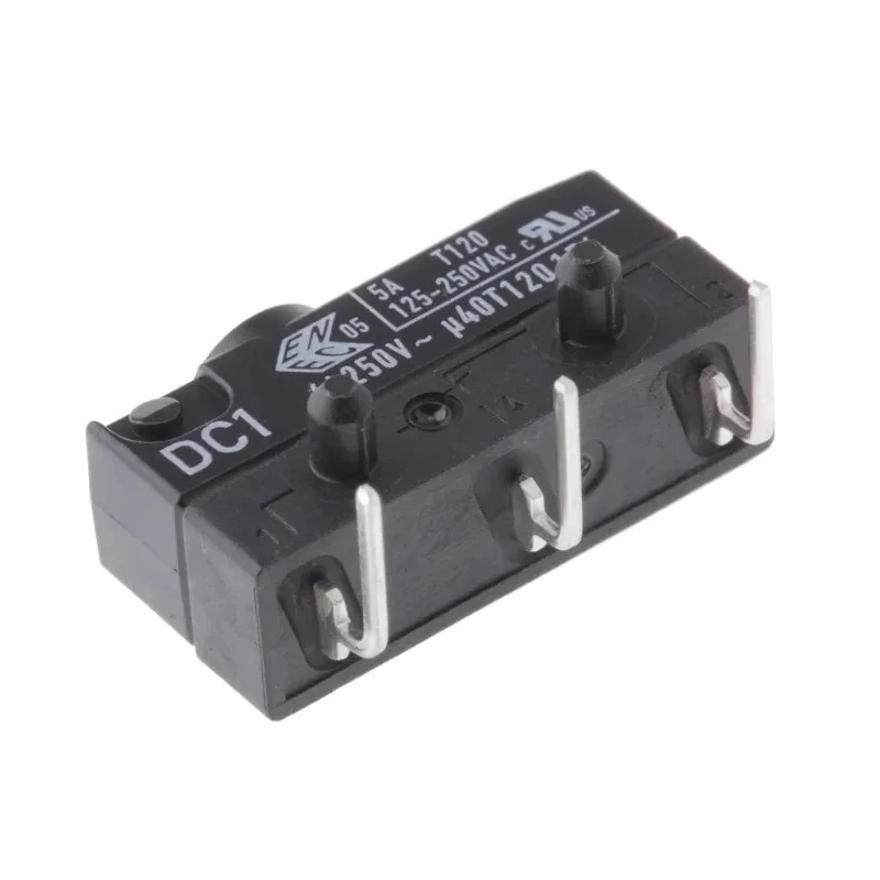 ZF Button Micro Switch with Right Angle PCB Terminal, 6A, 250V AC, SPDT, IP6K7 DC1C-K8AA
