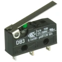 ZF Hinge Lever Micro Switch, Solder Terminal, 100mA, 250 V ac, SPDT Contact Configuration, IP50 DB3C-A1LC