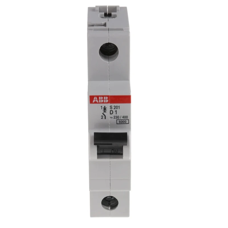 ABB System Pro M Compact Miniature Circuit Breaker, 1-Pole, 1A, Type D, 253V AC, 72V DC, 6kA 2CDS251001R0011 S201-D1