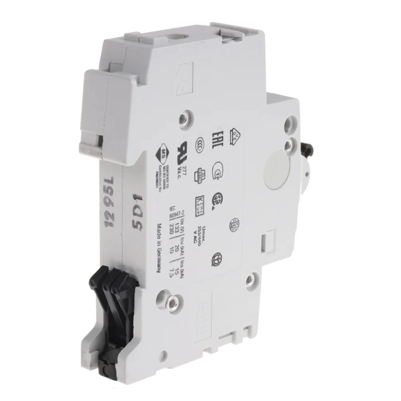 ABB System Pro M Compact Miniature Circuit Breaker, 1-Pole, 1A, Type D, 253V AC, 72V DC, 6kA 2CDS251001R0011 S201-D1