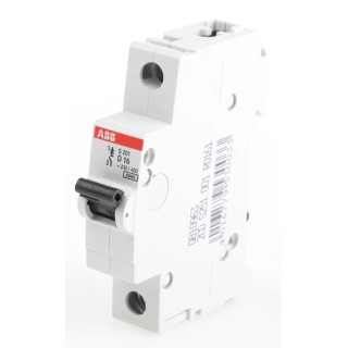 ABB System Pro M Compact Miniature Circuit Breaker 1-Pole 16A Type D 253V AC 72V DC 6kA Breaking 2CDS251001R0161 S201-D16