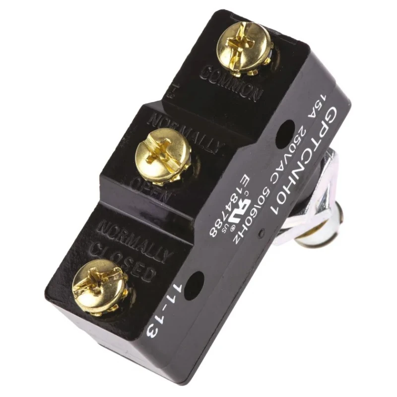 ZF Plunger Micro Switch, Screw Terminal, 15A, 250 V AC, SPDT GPTCNH01