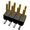 TE Connectivity AMPMODU MOD II Series Straight Surface Pin Header, 8 Contacts, 2.54 mm Pitch, 2 Row, Unshrouded 1241050-4