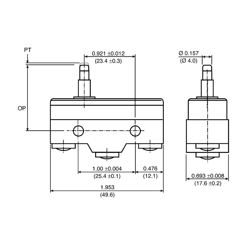 ZF Button Micro Switch Screw Terminal 20A 250 V AC SPDT GPTCND01