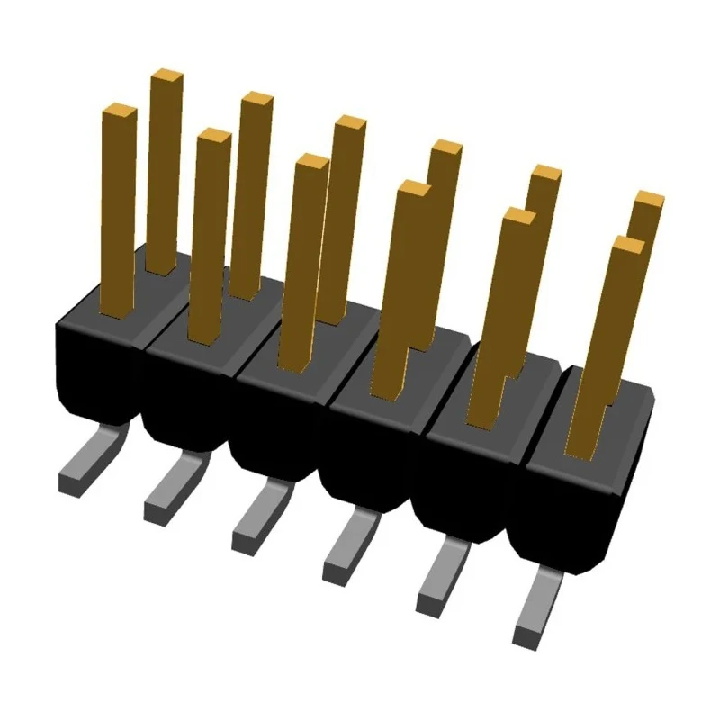 TE Connectivity AMPMODU MOD II Series Straight Surface Pin Header, 12 Contact, 2.54 mm Pitch, 2 Row, Unshrouded 1241050-6
