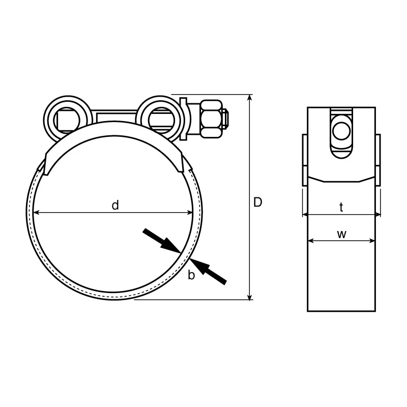 MIKALOR Wide Band Stainless Steel Hose and Jubilee Clip M0301308-3