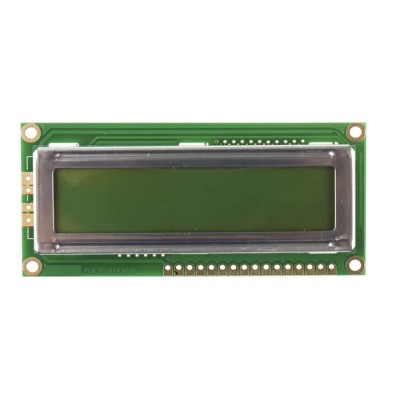 Displaytech Alphanumeric LED LCD Monochrome Display 2 x 16 Characters, Yellow, Green on Green, Parallel Interface 162C-BA-BC