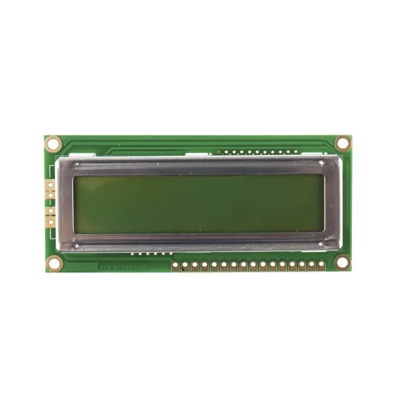 Displaytech Alphanumeric LED LCD Monochrome Display 2 x 16 Characters, Yellow, Green on Green, Parallel Interface 162C-BA-BC