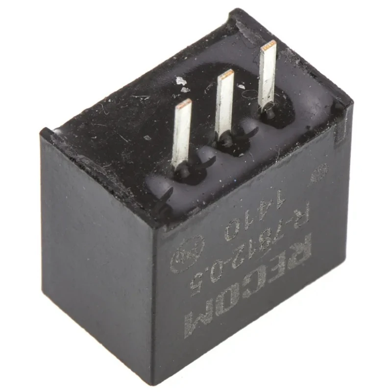 Recom Switching Regulator Through Hole 12V DC 500mA Output Current 2.5W Power Efficiency 97% R-7812-0.5