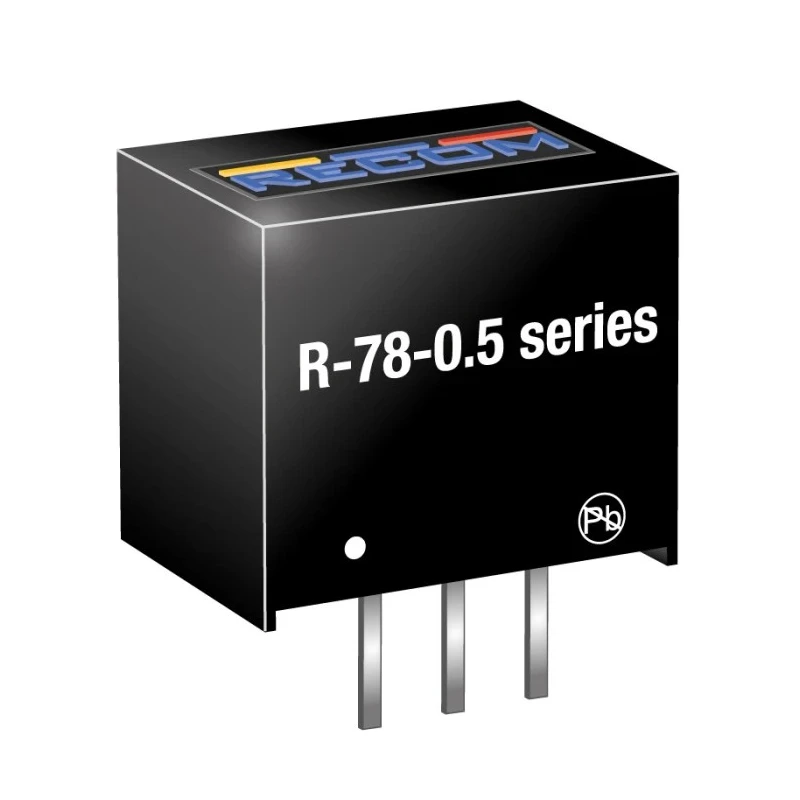 Recom Switching Regulator Through Hole 12V DC 500mA Output Current 2.5W Power Efficiency 97% R-7812-0.5