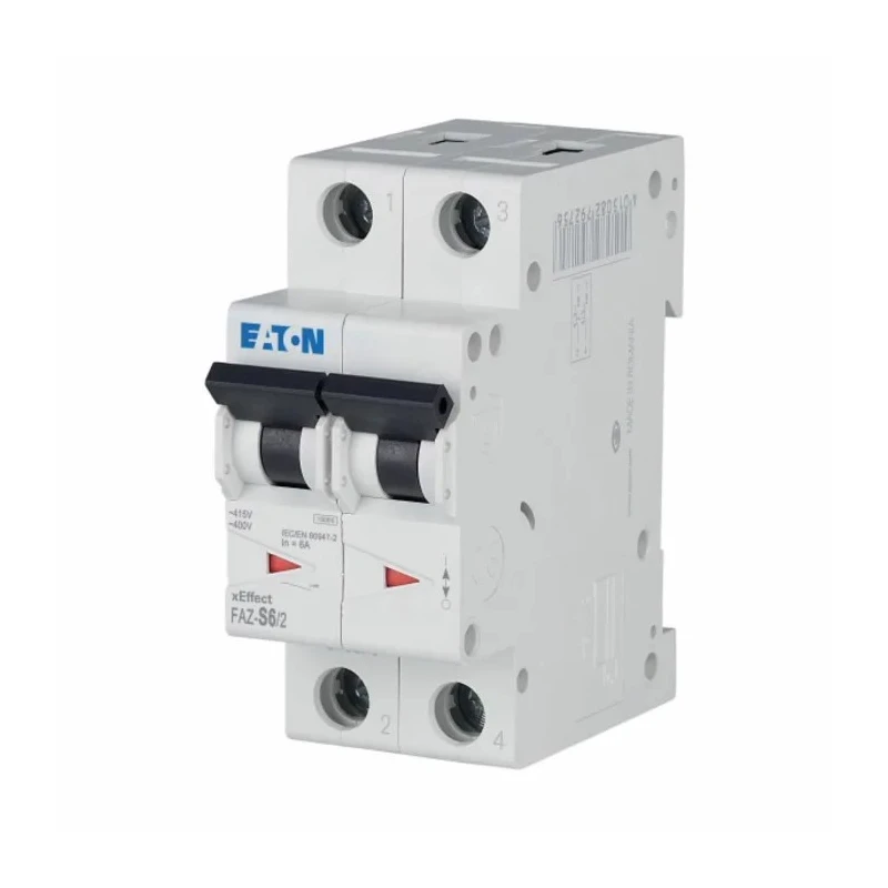 Eaton xEffect Miniature Circuit Breaker, 2-Pole, 6A, Type S, 230V AC, 60V DC, 10 kA Breaking Capacity 278809 FAZ-S6/2