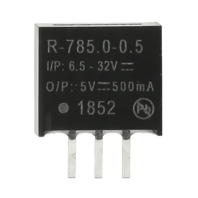 Recom Switching Regulator Through Hole 5V DC Output Voltage 500mA Output Current 2.5W Power R-785.0-0.5