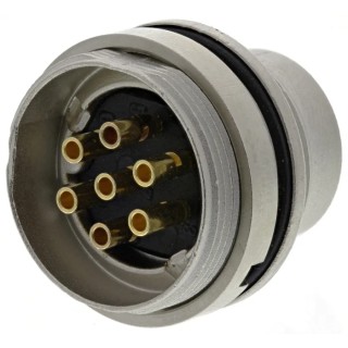 Lumberg 7 Pole Straight M16 DIN Plug Wall Mount Male Threaded Connector 5A 250V ac IP68 0314 07