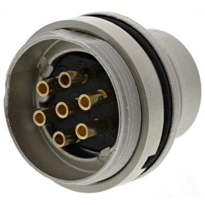 Lumberg 7 Pole Straight M16 DIN Plug Wall Mount Male Threaded Connector 5A 250V ac IP68 0314 07