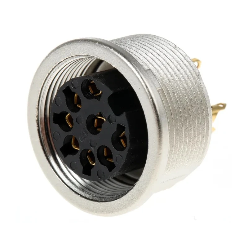 Lumberg 8 Pole Straight M16 DIN Socket Panel Mount Female Threaded Connector 60V AC 5A KFV 80