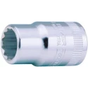Bahco 1/2 in Drive 25 mm 12 Point Square Socket, Polished Alloy Steel, 42mm Overall Length 7800DM-25