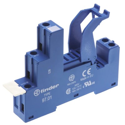 Finder Relay Socket 5 Way 250V AC 16A DIN Rail Mount for 46.61 and 46.52 Series Relays 97.01SPA
