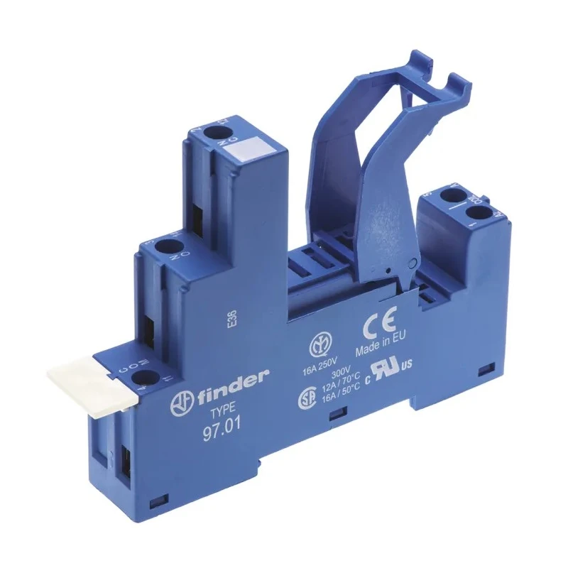 Finder Relay Socket 5 Way 250V AC 16A DIN Rail Mount for 46.61 and 46.52 Series Relays 97.01SPA