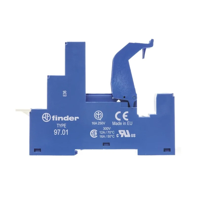 Finder Relay Socket 5 Way 250V AC 16A DIN Rail Mount for 46.61 and 46.52 Series Relays 97.01SPA