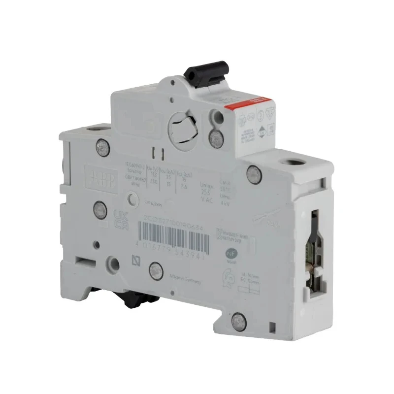 ABB System Pro M Compact Miniature Circuit Breaker 1-Pole 63A Type C 253V AC 72V DC 10kA Breaking 2CDS271001R0634 S201M-C63