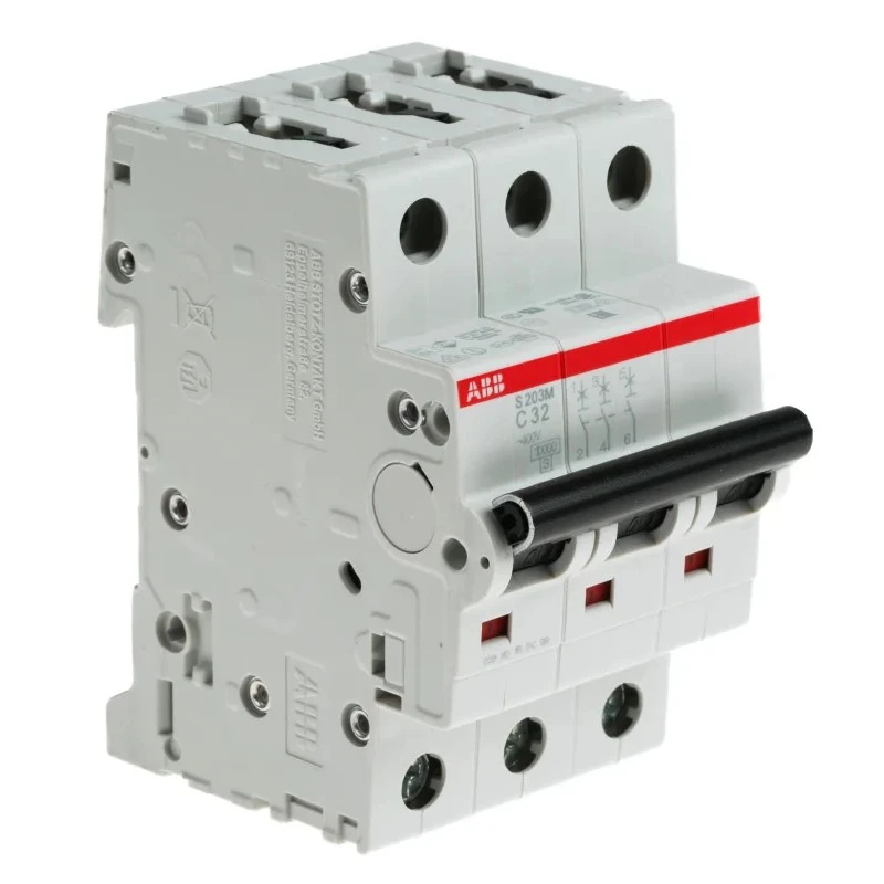 ABB System Pro M Compact Miniature Circuit Breaker 3-Pole 32A Type C 440V AC 12V DC 10kA Breaking 2CDS273001R0324 S203M-C32