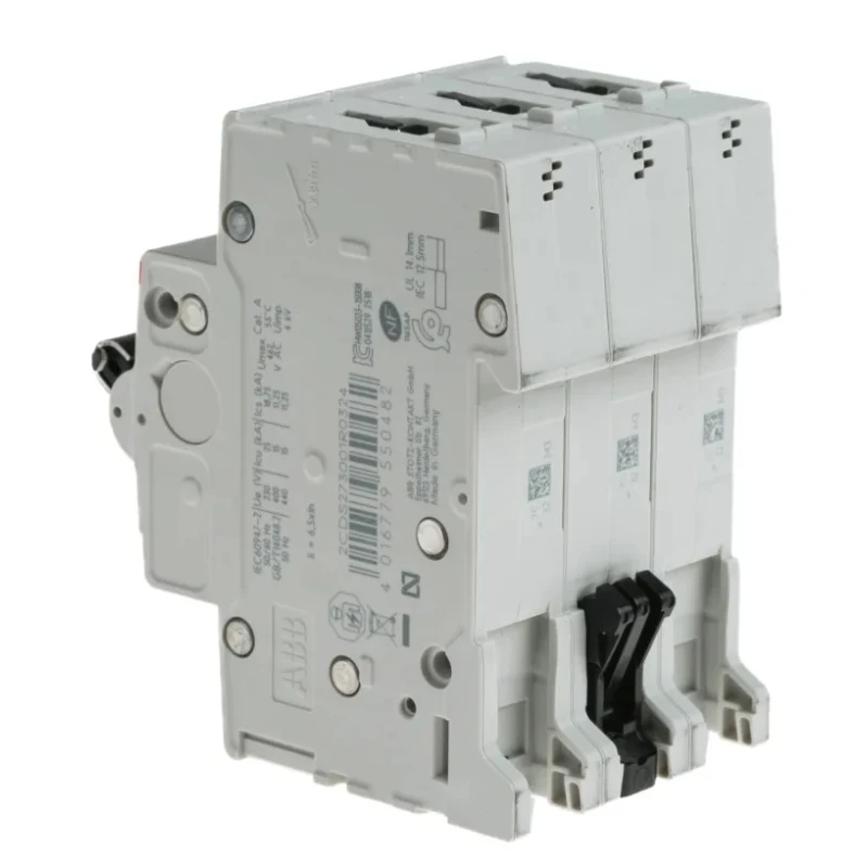 ABB System Pro M Compact Miniature Circuit Breaker 3-Pole 32A Type C 440V AC 12V DC 10kA Breaking 2CDS273001R0324 S203M-C32