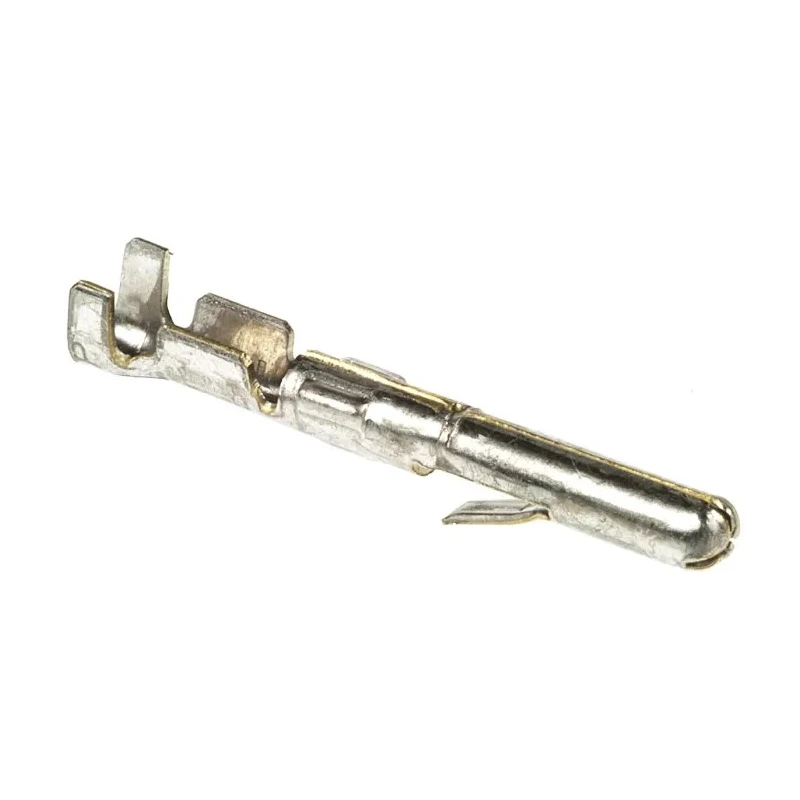 TE Connectivity Commercial MATE-N-LOK Series Male Crimp Terminal, Tin Plated Brass, 22 AWG Min Solder, 18 AWG Max 163558-2