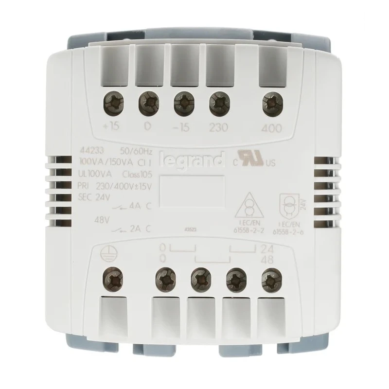 Legrand 100 VA DIN Rail Transformer with 230 to 400 V Primary Voltage, Screw and DIN Rail Mount 0 442 33