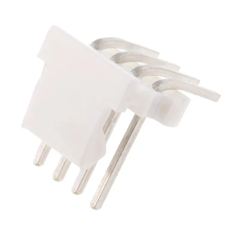 TE Connectivity MTA-100 Series Right Angle Through Hole Pin Header 4 Contacts 2.54 mm Pitch 1 Row Unshrouded 640457-4