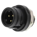 Hirose Miniature Circular Connector, 3 Contacts, Panel Mount, Socket Male, IP67 IP68, 100V AC, 5A, HR30 Series 