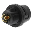 Hirose Miniature Circular Connector, 3 Contacts, Panel Mount, Socket Male, IP67 IP68, 100V AC, 5A, HR30 Series 