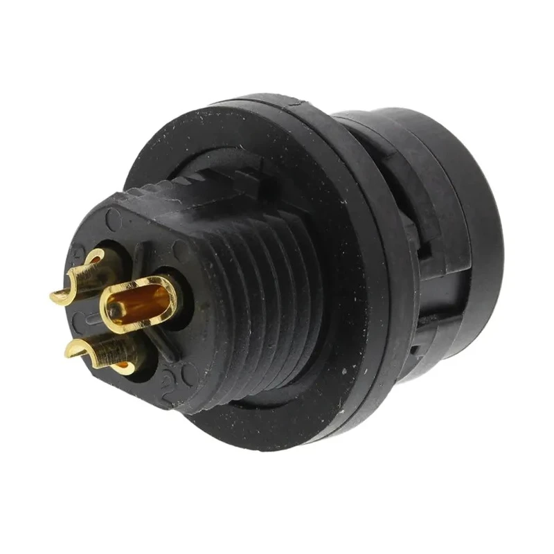 Hirose Miniature Circular Connector, 3 Contacts, Panel Mount, Socket Male, IP67 IP68, 100V AC, 5A, HR30 Series 